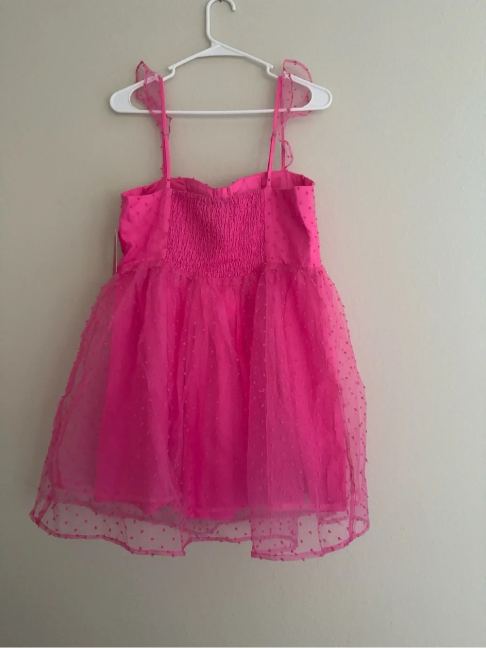 NWT BuddyLove Vixen Hot Pink Swiss Dot Bustier Mini Dress L